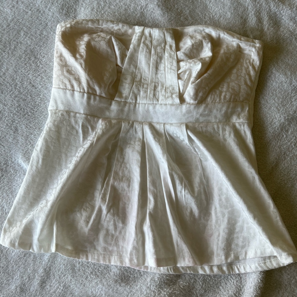 White strapless top
